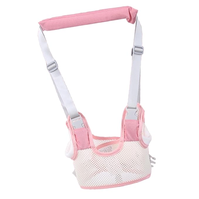Baby Walker Safety Harness, Toddler Walking Assistant Belt, Easy and Sturdy Use for Children (Pink)