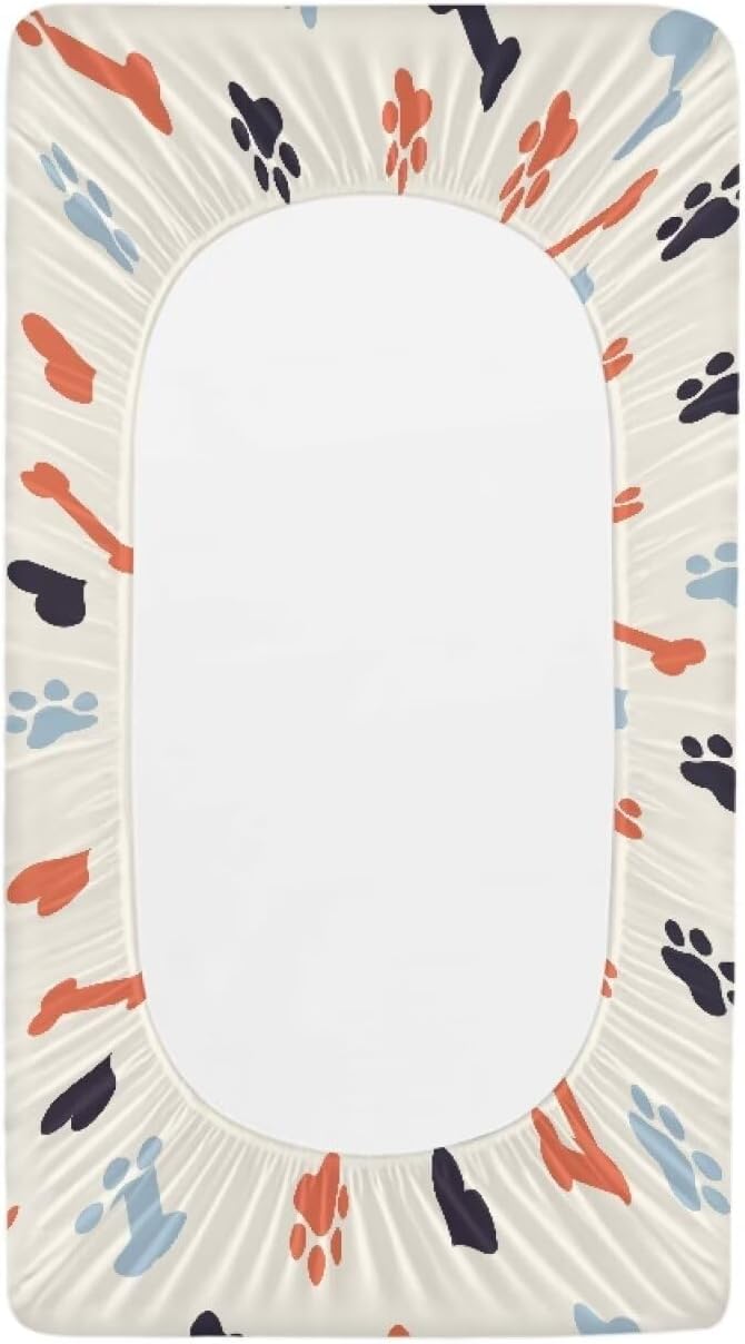 Cute Paws Changing Pad Cover Soft Waterproof Nursery Pad Change Cover Lightweight Cozy Changing Table Cover Comfy Stretchy Sheet Crib Mat Infant/Toddler