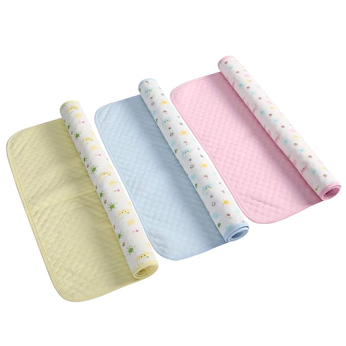 Waterproof Changing Pads Portable - Breathable Leak Proof Mattress Pad Protector Baby Changing Mat for Toddler, Kids Pack of 3 (XL (27.5 x 41.3 Inch))