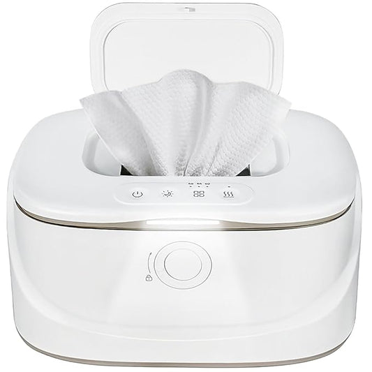 Baby Wipe Warmer with Night Light,Innovative Spring Design,Baby Wet Wipes Dispenser for Large Wipes,Wipes Warmer for Newborn Baby,Temperature Display,3 Modes of Temperature Heating Control