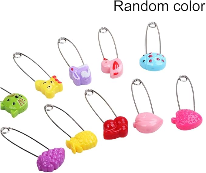 4pcs Plastic Head Safety Pins Infant Cloth Nappy Locking Buckles Kid Care Shower Diaper Clips Kids Muslin Cloth Brooch Holder