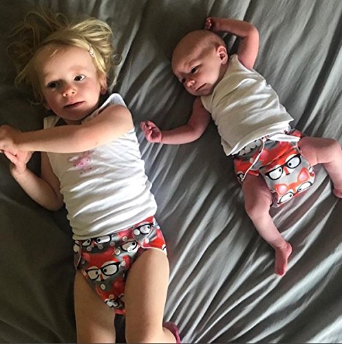 ALVABABY 6 Pack Cloth Diaper with 12 Inserts One Size Adjustable Washable Reusable Diaper Cover for Baby Girls and Boys