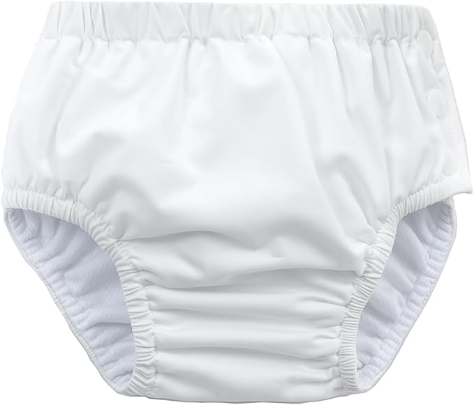 Baby Newborn Reusable Swim Diapers Washable Toddler Unisex Swim Diaper Infant Swimming Diapers White, 6-18 Months