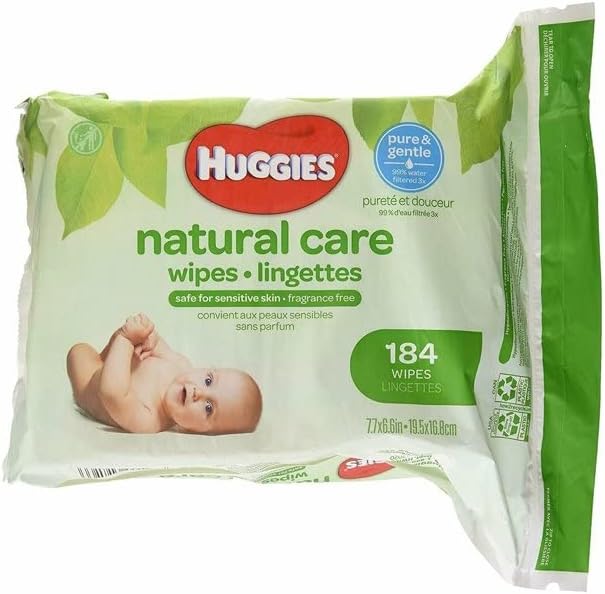HUGGIES Natural Care Fragrance-Free Wipes 184 ea (Pack of 12)