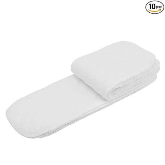 Sonew 10 Pack Soft Cotton Breathable Cloth Diaper Liners for Babies Modern Nappy Inserts for  Comfort and Absorbency(3 Layers)