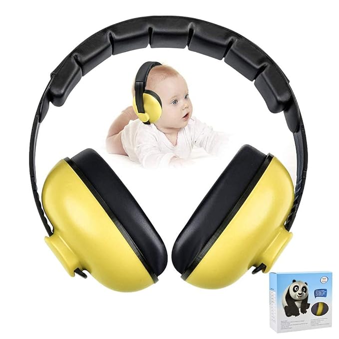 Noise Cancelling Headphones for Kids, Babies Ear Protection Earmuffs Noise Reduction for 0-3 Years Babies, Toddlers, Infant (Yellow)