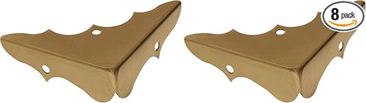 Hardware Essentials 853012 Decorative Corner Braces Bright Brass 5/8" 8-Pack