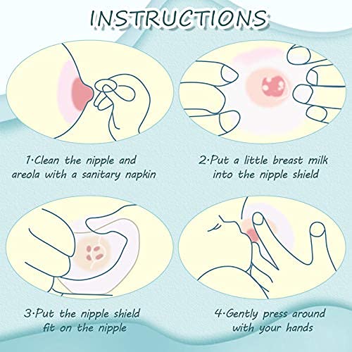 Nuanchu 8 Pcs Nipple Shield for Breastfeeding Newborn Nipple Protector with Carrying Case Silicone Extender for Women Protecting Sore, Flat or Inverted (20 mm/ 0.78 Inch,Clear)
