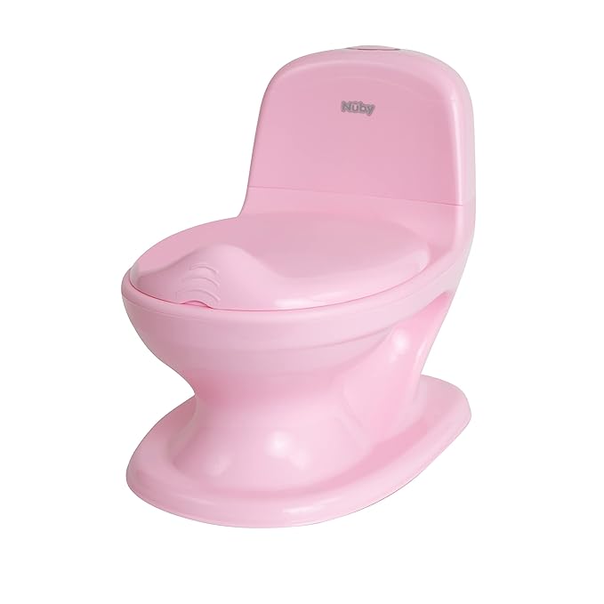 Nuby My Real Potty Training Toilet with Life-Like Flush Button and Sound - 18+ Months - Pink