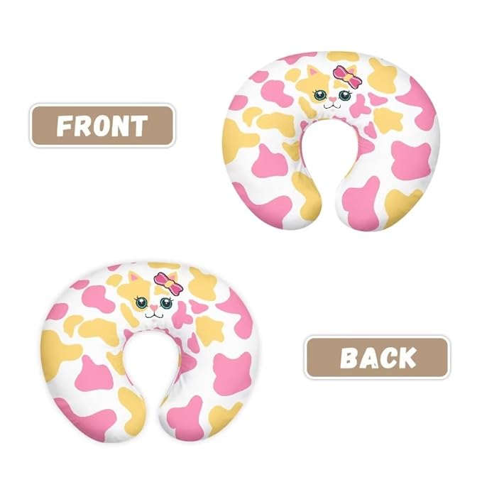 Nursing Pillow Cover, Pink Cow Print Breastfeeding Pillows Covers, Snug Fits Nursing Pillow Slipcovers for Boys Girls, Soft and Comfy