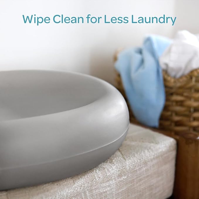 Keekaroo Peanut Changer Grey – the Original - Easy-to-Clean Changing pad and the only Shell Over Foam, Fully Water Repellant