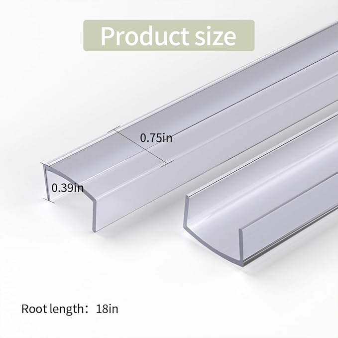 10 Pcs Cabinet Protector Edge Guard - 3/4" Thick Slip-On Plastic Edge Guard, Edge Protectors for Kitchen, Drawer Fronts, Desks and Shelves, 18" Length-Clear
