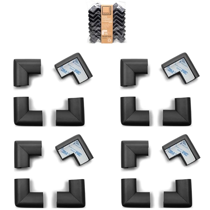 18ft Edge 24 Corners - Bundle & Save - RovingCove HeftyFit Edge Corner Guards, Onyx Black
