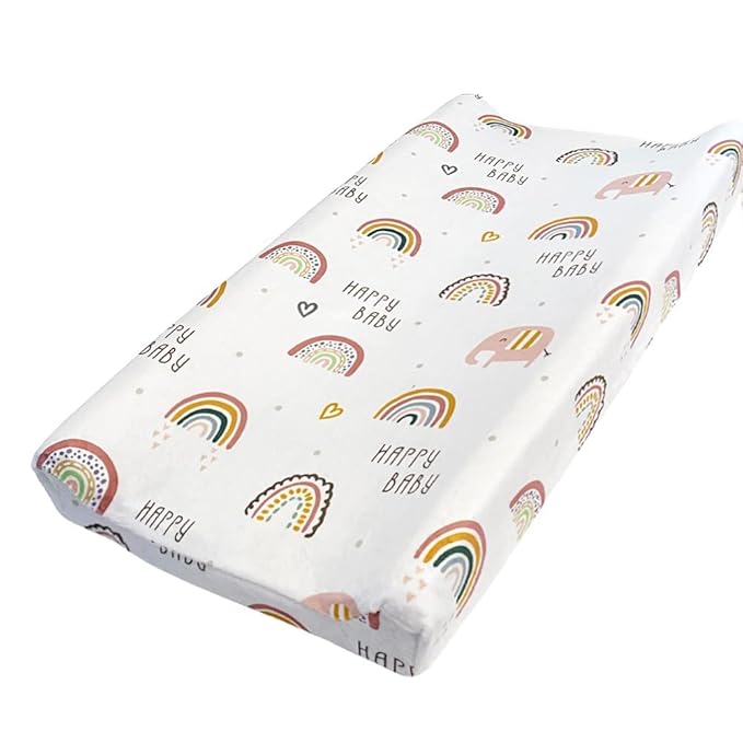 iEvolve Changing Pad Cover Ultra Soft Minky Dots Changing Table Cover Breathable Changing Table Sheet Diaper Changing Pad Cover for Baby Boys Girls (Rainbow)