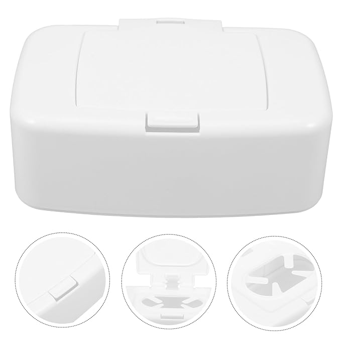 Luxshiny Refillable Wipe Dispenser Box Portable Wipes Holder for Room Kitchen Bathroom Lightweight Cover Compact Design for Storage