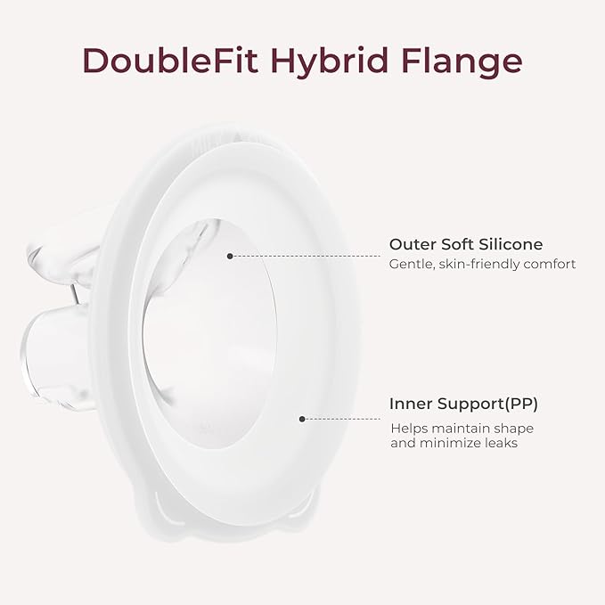 Momcozy Original S12Pro Quick Replacement Accessories, Only Compatible with Momcozy S12Pro Quick Breast Pump NOT for S9Pro/S12Pro (DoubleFit Hybrid Flange 24mm,1 Pack)
