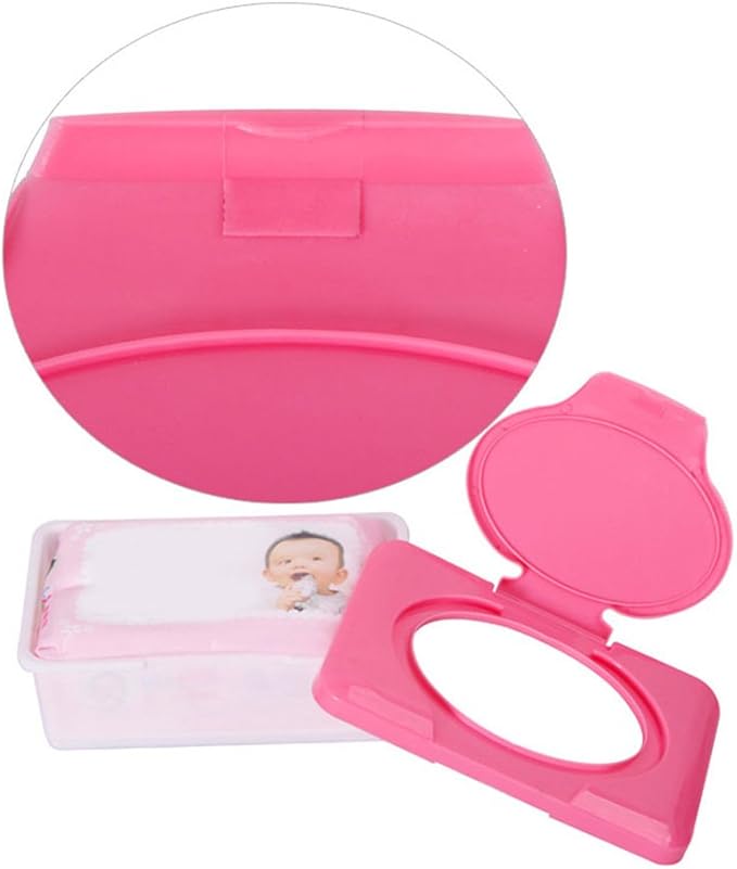 Afco Wet Tissue Storage Box Plastic Case Car Office Wipes Holder with Buckle Lid Blue