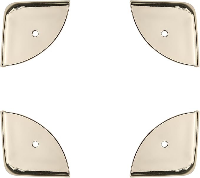 Dnyta 8 Pcs Metal Box Corner Protectors, 1.5"x1.5"x1.5" Gold Furniture Corner Guard Cabinet Decorative Corner Protectors Edge Guard