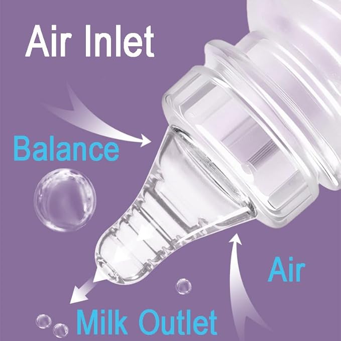 Silicone Nipple Compatible with Dr. Brown’s Natural Flow Level 2 Narrow Bottle, Medium Flow, 3m+, 8Pcs
