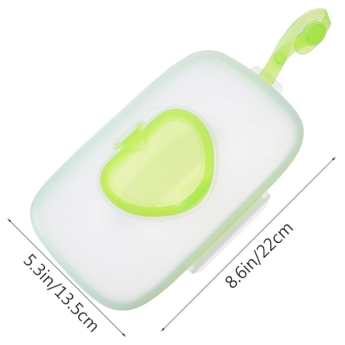 Wipes Holder Refillable Baby Wipes Dispenser Portable Wipe Dispenser Holder Baby Travel Wipe Holder Reusable Travel Box Carrier (Green)