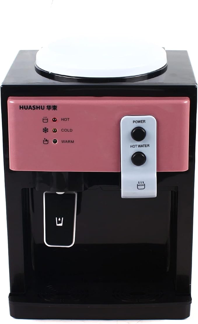 Top Loading Desktop Water Cooler Dispenser, 550W 110V Countertop Hot & Cold Water Coolers Drinking Fountain Portable Water Warmer for Home Bedroom Studio Office Grocery Store