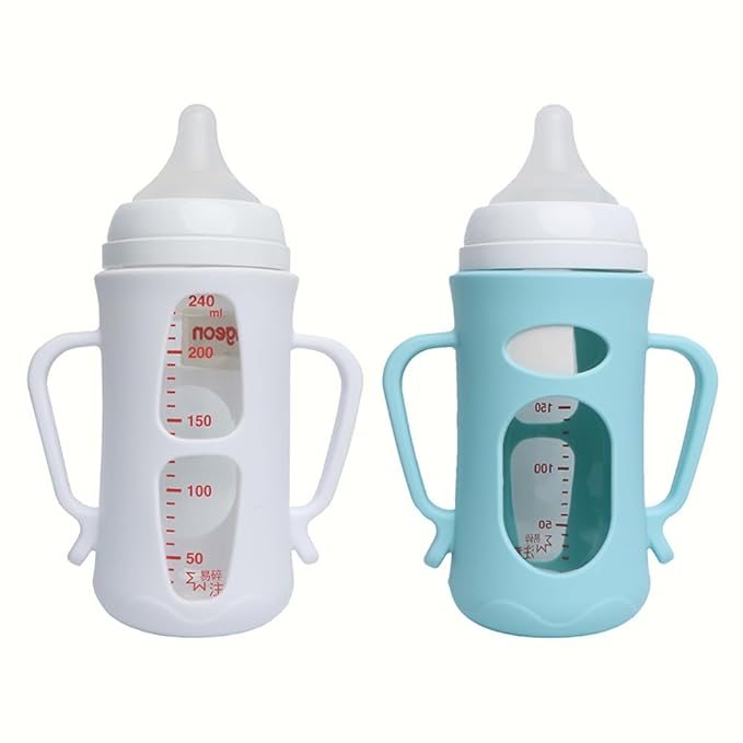 For Pigeon Glass Baby Bottle Silicone Holder, compatible with 8.1 oz, designed exclusively for glass baby bottles. (8.1oz) 3pcs