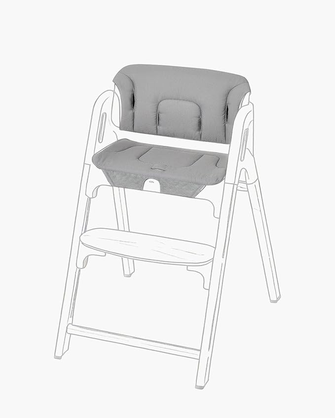 Momcozy High Chair Cushion & Backrest Set - Ergonomic Support for Dinerpal Chairs, Machine Washable Gray Seat Pad with Non-Slip Design