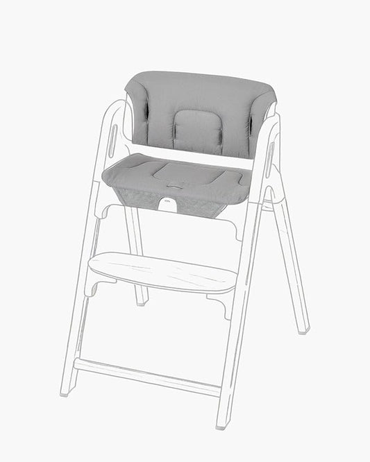 Momcozy High Chair Cushion & Backrest Set - Ergonomic Support for Dinerpal Chairs, Machine Washable Gray Seat Pad with Non-Slip Design