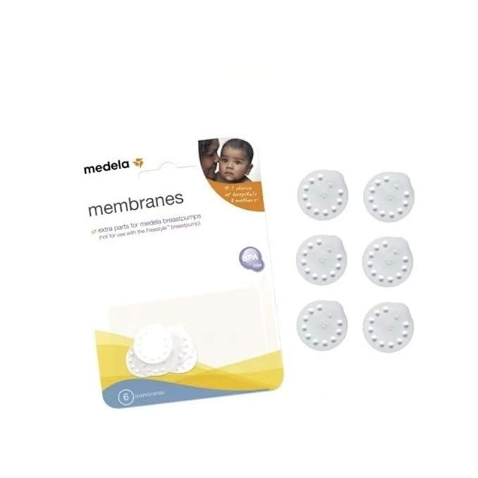 Medela Spare Membranes, Breast Pump Replacement Parts, Made Without BPA, Authentic Medela Spart Parts, White,6 count(Pack of 1)