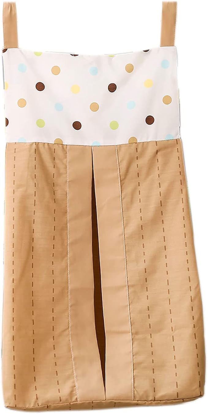 Nursery Crib Baby Diaper Stacker 1 PC Beige Pock Dots Crib diaper Hanger Stacker (Beige Dots)