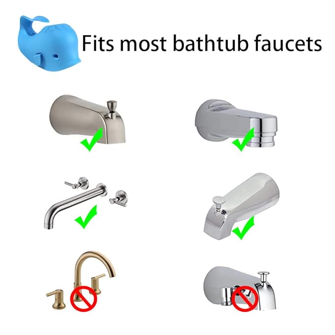 Faucet Cover Bathtub Baby Whale Spout Cover Soft and Safety for Kids Blue