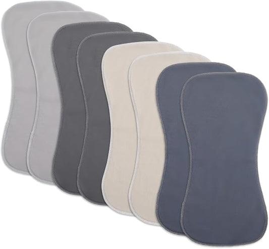 8 Pack Baby Burp Cloths, Unisex for Boys and Girls, Super Absorbent and Soft Towel,Solid Color (KA)