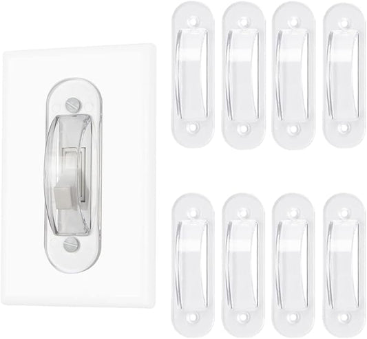 Lisol Wall Switch Guards Plate Covers Child Safety Home Decor (8 Pack), Clear - Keeps Light Switch ON Or Off Prevent Accidental Device Turn On or Off
