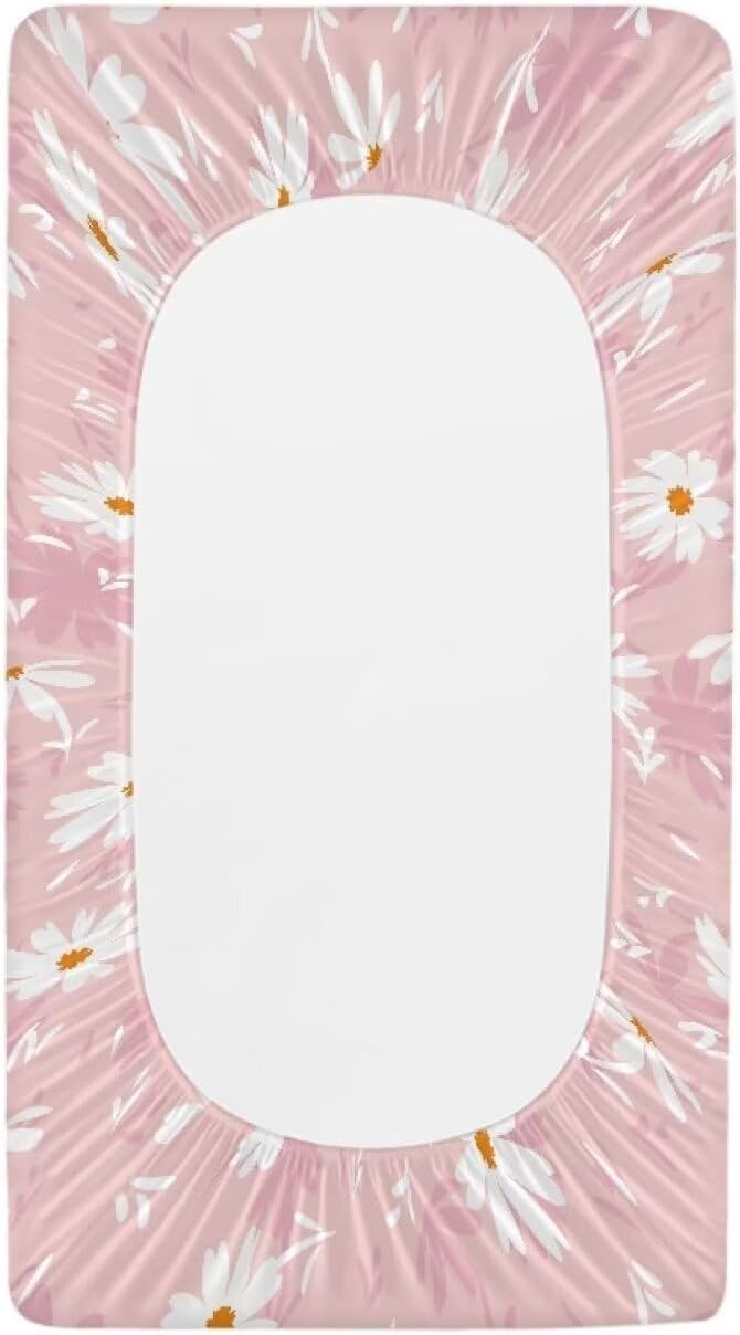 Daisy Changing Table Cover Waterproof Nursery Pad Change Cover Breathable Stretchy Diaper Changing Cover Soft Changing Pad Cover for Boys Girls