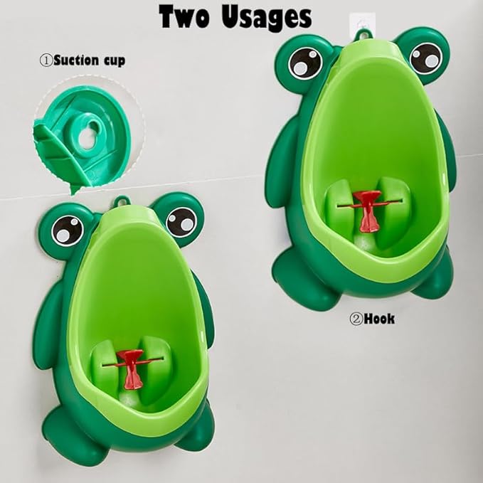 Cute Frog Urinal Standing Potty Training Urinal for Boys Pee Training Toilet with Funny Aiming Target Easy to Clean & Portable