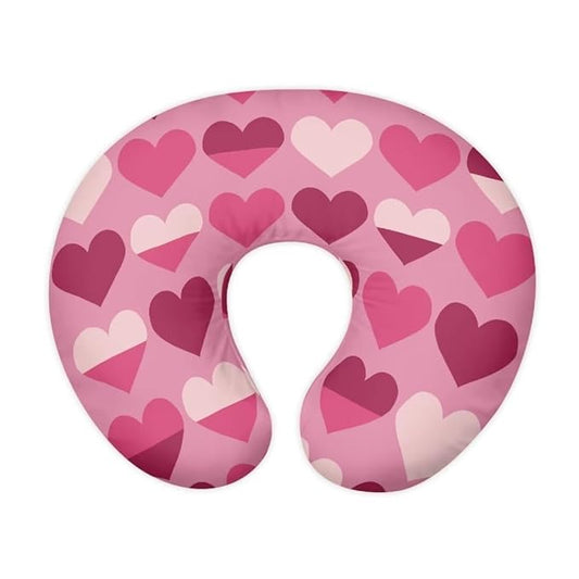 Jeiento Valentine's Day Nursing Pillow Covers Pillowcase for Wife Pink Heart Print Breastfeeding Pillow Slipcover Premium Quick-Dry Fabric Cover for Breastfeeding and Bottle Feeding