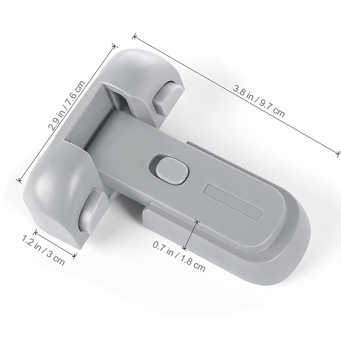 CLYMENE Refrigerator Fridge Freezer Door Lock for Kids, Child Proof Refrigerator Latch Lock to Keep Door Closed, No Tools Required and Easy Installation (Grey)