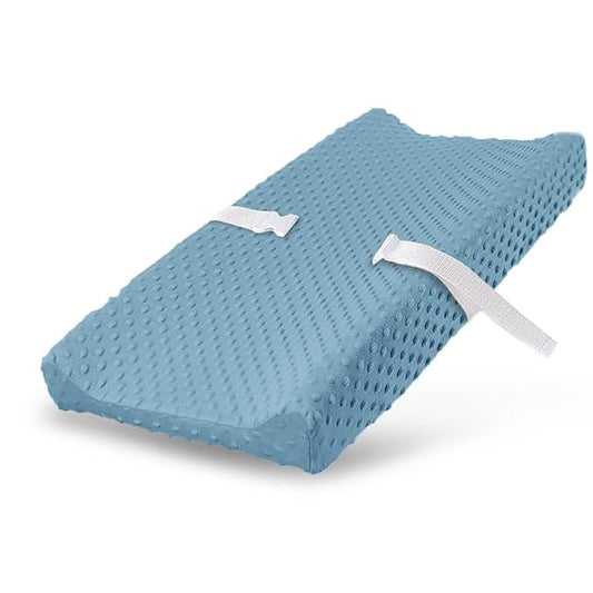 Changing Pad Cover - Breathable Minky Dots Plush Changing Table Cover Ultra Soft Changing Table Sheets Wipeable Diaper Changing Pad Covers for Newborns Infant Babies Girls Boys (Sky Blue)