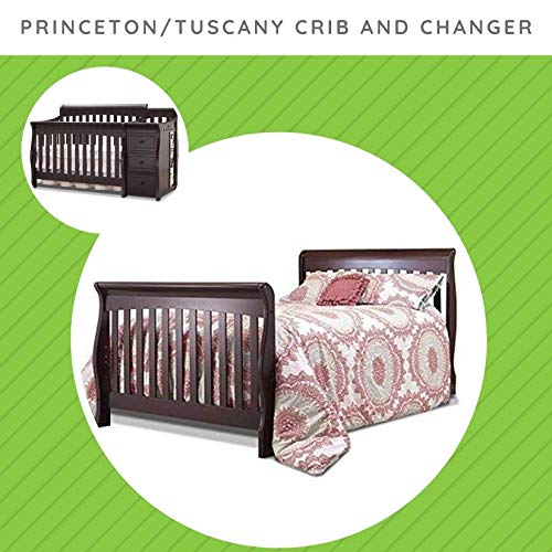 Full-Size Conversion Kit Bed Rails for Sorelle Crib & Changer Combos - Solid Wood - Toddler & Adult Bed Rail for Full-Size - Nursery Furniture (Model #1105, Espresso - Princeton Elite Crib & Changer)