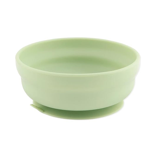 Bumkins Baby Bowl, Silicone Suction, for Babies, Toddlers and Kids, Baby Led Weaning, Feeding Essentials, Platinum Silicone, Non Skid Sticky Bottom, Supplies for Children Ages 6 Months Up, Sage
