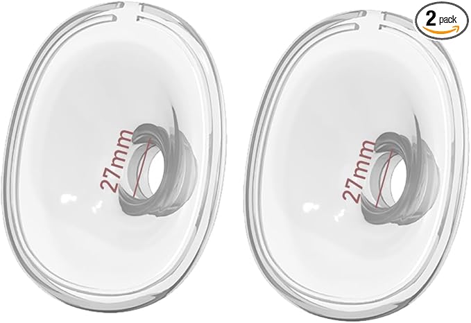 2PCS Silicone Flange 27mm Compatible with Lansinoh Discreet Duo, NCVI NICEGREEN Nuliie Zooawa S32 Breast Pump Parts S32 Pump Replacement, for Lansinoh Pump Part Flange Shield 27mm
