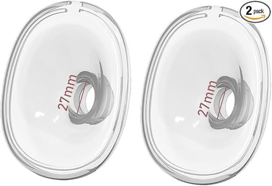 2PCS Silicone Flange 27mm Compatible with Lansinoh Discreet Duo, NCVI NICEGREEN Nuliie Zooawa S32 Breast Pump Parts S32 Pump Replacement, for Lansinoh Pump Part Flange Shield 27mm