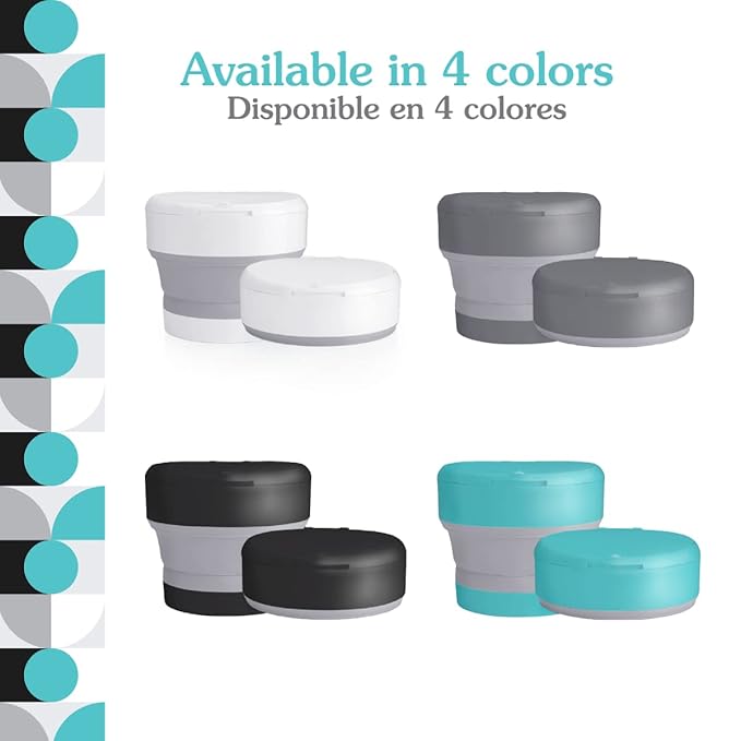Go Portable Diaper Pail — Gray — Superior Odor Control with No Added Fragrance — Collapses for On-The-Go — Compact & Space-Saving