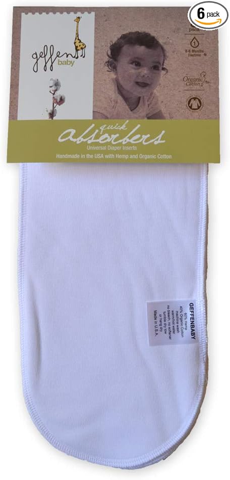 Geffen Baby Quick Absorbers Universal Baby Diaper Inserts Liners | 3,6, or 12 Pack Options