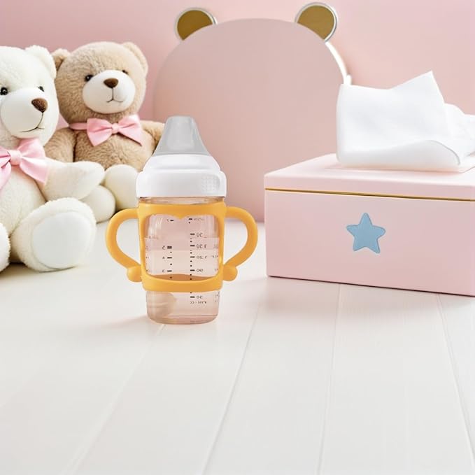 Silicone Baby Handles 4-Pack Ergonomic Non-Slip Grip for Easy Holding Compatible with Most Feeding Bottles Comfortable