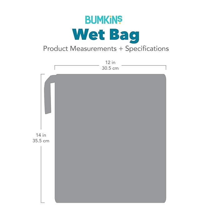 Bumkins Disney Waterproof Wet Bag for Baby, Travel, Swim Suit, Cloth Diaper, Pump Parts, Pool, Beach, Gym Clothes, Toiletry, Hook to Stroller, Daycare, Zipper Reusable Wetdry, Mickey and Friends White