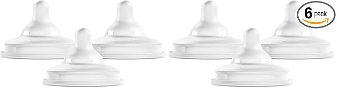 Boon Nursh Curve Silicone Baby Bottle Nipples - Platinum Food-Safe Silicone Bottle Nipples – Medium Flow Nipples for Baby Bottles - Baby Bottle-Feeding Supplies - 3 Count (Pack of 2)