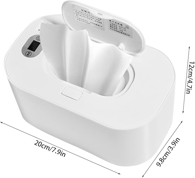 Cocoarm Baby Wipe Warmer Baby Wipe Heater Even Heating Wet Wipes Warmer and Dispenser USB Powered Wipe Warmer for Babies, Holding 80pcs Wipes (Adjustable Temperature)