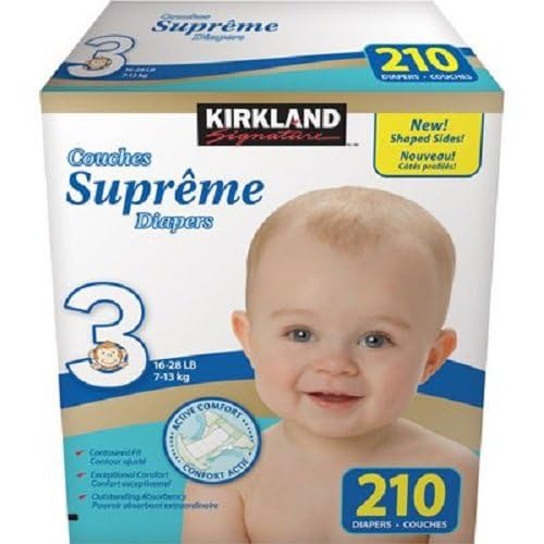 Kirkland Signature Supreme Diapers Size 3 Total Counts 210
