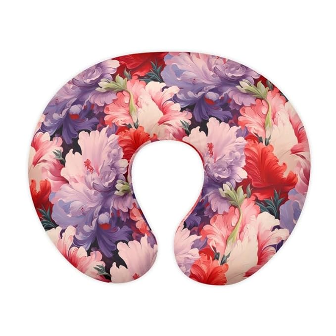 Iris Flower Nursing Pillow Cover Pink Purple Gradient Iris Flowers Stretchy Fit Nursing Pillow Slipcovers for Breastfeeding Oil Painting Floral Nursing Support Pillow Cover